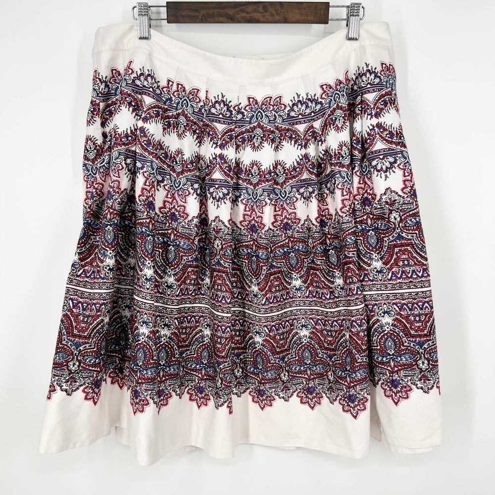 Talbots Woman Plus Size 16W Pleated Skirt Boho Summer